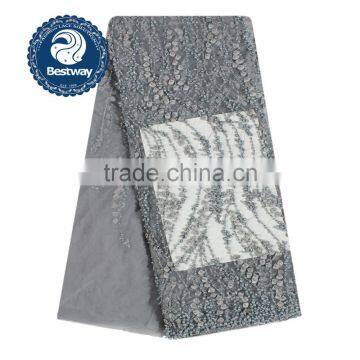 2017 African Design Handmade 3D French Lace Fabric With Stones and Beads FL0268 photo-4