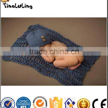 Yiwu Tinaluling NPT60 wholesale woolen hat+mat photography props for newborn baby