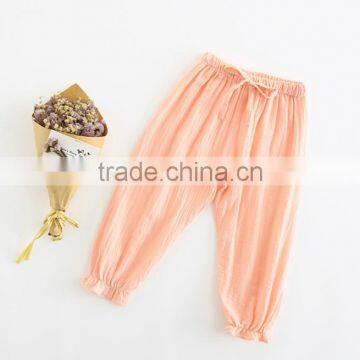 Boys and Girls Pure Color Cotton Lantern Pants Children's Clothing Wavy Striped Pants photo-4