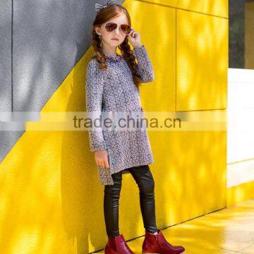COOL KID ZONE Winter Kids Girls Jacquard Dresses Casual Pullovers Dress Long Sleeve Long Winter Girl Dress photo-2
