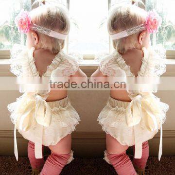 S17535A 2017 Newborn Baby Girls Flower Bodysuits Lace Romper