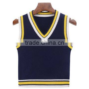Wholesale School Uniform Sleeveless v Neck Cable Knitting Pattern Sweater Vest photo-5