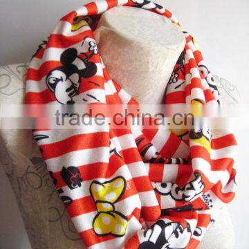 Scarf , Printed White Scarf ,Printed Infinity Scarf ,White Infinity Scarf photo-5