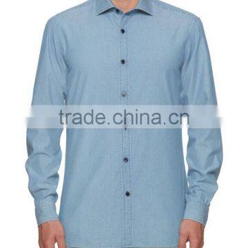 High Quality Men's Washed Denim Long Sleeves Shirt photo-4
