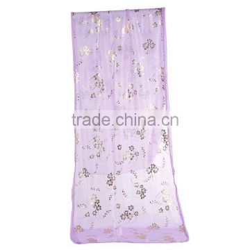 Imitation Silk Scarves & Wraps Rectangle Golden Purple Flower Scarf 2017