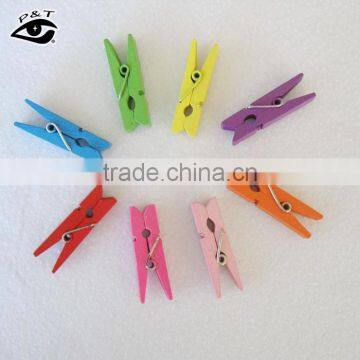 8 Colors Wood Clip Cute Fancy Paper Peggs Family Photo Pegs Zakka Official Clips photo-4
