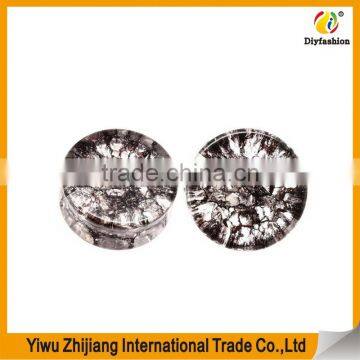 Organic Shattered Quartz Stone Sparkling Glitter Tunnels Gauges Ear Plugs Expander photo-5