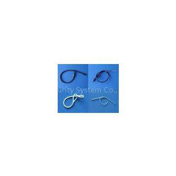 Metal double loops Security Tag Lanyard , white or black for eas security tag