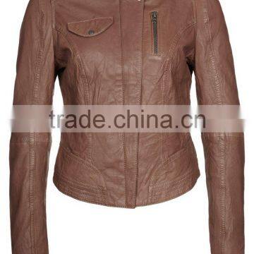 FASHION STYLISH SOFT LAMBSKIN WOMENS LEATHER BOMBER