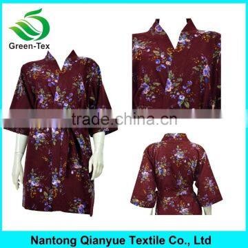 100% Cotton Thick Pajamas Patterned Floral Flannel Sleepwear Bathrobe