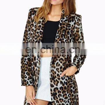 Wholesale Women's Coat,fashion Blazer for Women, Leopard Printed Women Blazer