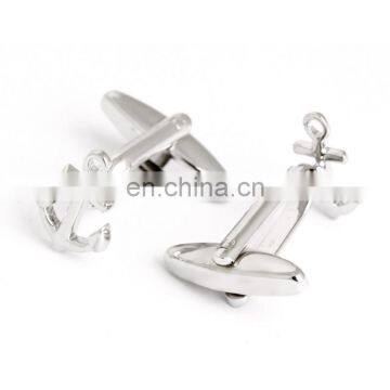 Boat Anchor Men Shirt Silver Cufflinks photo-3