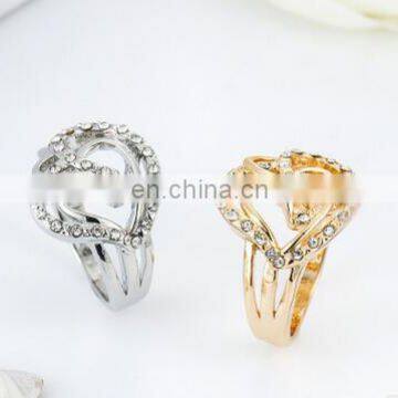 Twisty Heart Zircon Alloy Ring Wedding Engagement Rings High Quality Alloy Crystal Ring photo-2