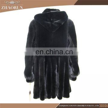 Wholesale Lastest Luxury Soft Mink Coat Jacket Hooded Woman Long Mink Fur Coat With Prices photo-2