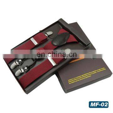 3.5cm high-end brand 4 clips suspenders with strong boxes packing