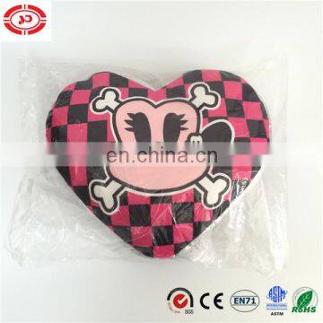 Cute skeleton grid full printed heart shape lovely cushion