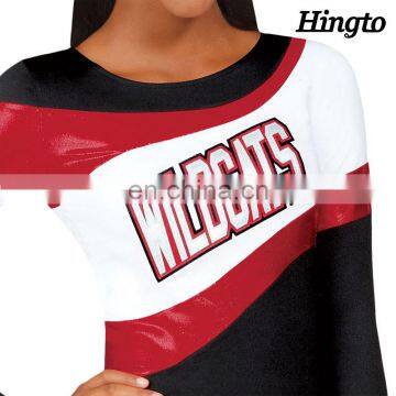 Cheer dance apparel adult sublimation long sleeve cheerleading uniform tops customized china manufacturer