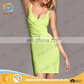 Wholesale Sexy V-neck One Piece Dress Women Korean Tight Casual Dress