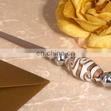 Chic Murano Art Golden Swirls Letter Opener