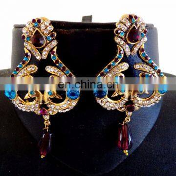 Wholesale Victorain Earrings - Peacock style Victorian earrings-Rhine stone fashion earrings-