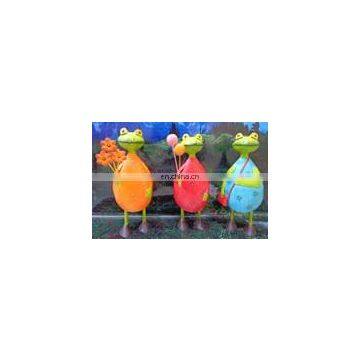 Painted Iron Animal Figures - Frog Set of 3