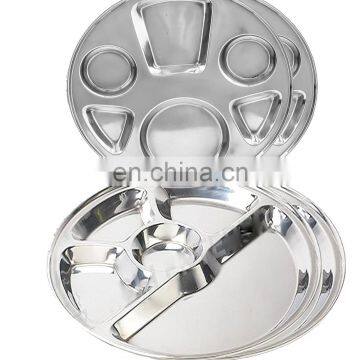 Stainless steel Fast food plate with 4/5/6 lattices metal tray