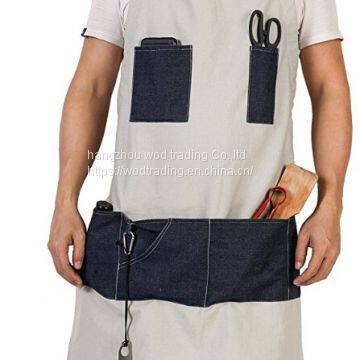 Denim fabric tool aprons 7 pockets waterproof work shop apron for men/wome