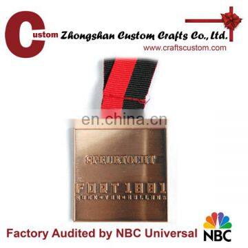 Factory custom zinc alloy material antique copper plated metal medal