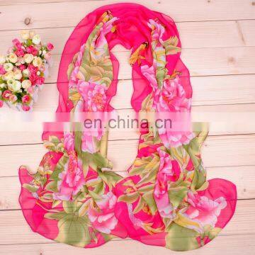 Wholesale New Design Fashion Printing Flora Chiffon Scarf