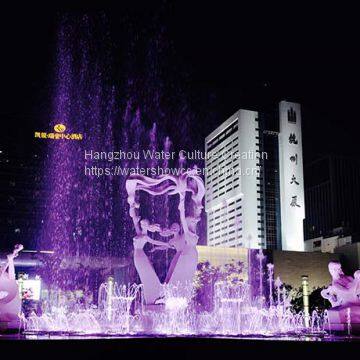 Dancing fountain  Music Fountain light show in the amusement park