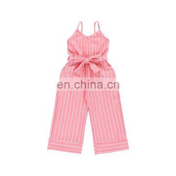 Girl Pink Stripe Halter Jumper Baby Bodysuit + Rompers