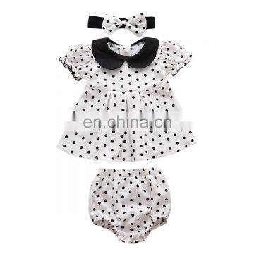 Toddler Kids Baby Girls Clothes Suit 2020 Baby Girls Dots Blouses + Shorts Outfits 3 Pcs Clothes Wholesale