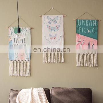 2019 New Arrival Printing Wall Hanging Artistic Wall Tapestry With Cotton Tassels photo-2