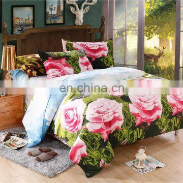 3D Bedding Set Reactive Printing 100% Polyester Pink Flowers Duvet Cover Set photo-2
