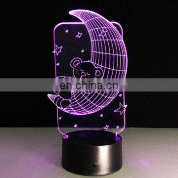 Moon 3D Night Light Acrylic Lamp LED Home Decoration Table Touch Switch Gift photo-5