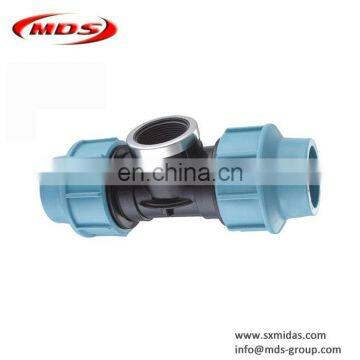 Shanxi Midas Factory Price pp pe Compression Fittings 90 Degree Tee for Irrigation Pipe and Water Supply photo-2