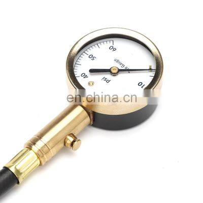 Rubber Tube Tire Pressure Gauge Handheld Deflationable Metal Tire Pressure