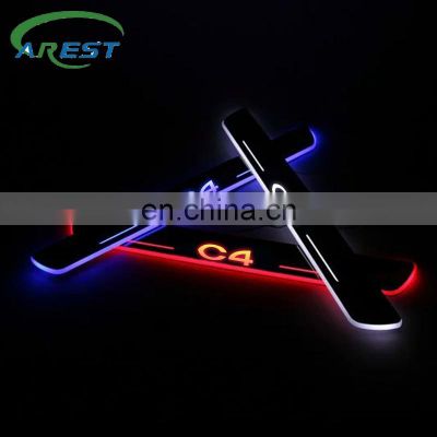 LED Door Sill Streamed Light For CITROEN C4 I (LC) 2004-2013 Scuff Plate Acrylic Door Sills Car Sticker Accessories