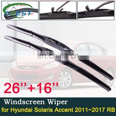 Car Wiper Blade for Hyundai Solaris Accent 2011~2017 RB Windshield Wipers Car Accessories j Hook Type 2012 2013 2014 2015 2016