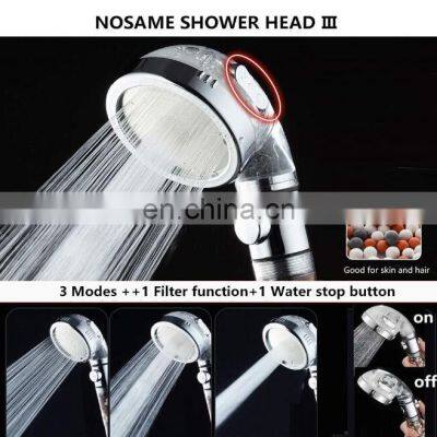 Handheld Ionic on off Shower Head High Pressure Water Saving Filter 3-Layer Filtration Hand Shower photo-3