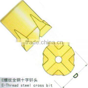 E-Thread steel cross bit