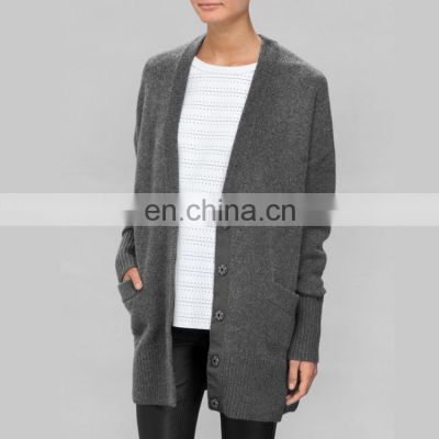 Deep V Neck Women Cashmere Cardigan Ladies