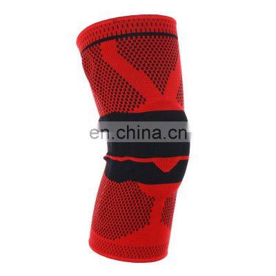 Wholesale 3D Weaving Silicone Knee Pads Supports Brace Meniscus Patella Knitted Protectors Sports Safety Kneepads