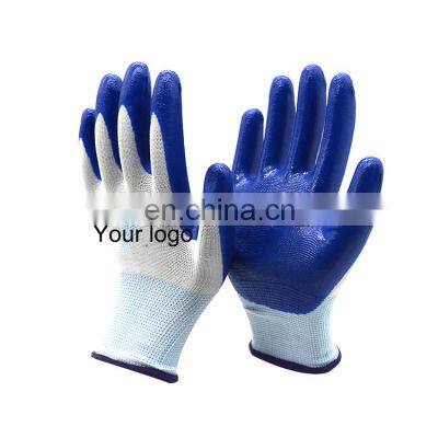 13 Gauge Seamless Oil Resistant Nitrile Coated Work Gloves Highly Tactile Grip Smooth Nitrile Palm Gloves For Hand Safety