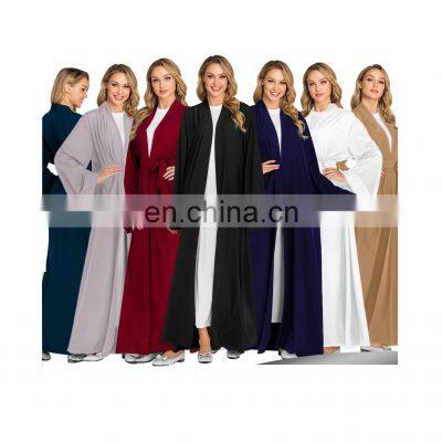 Wholesale Price Simple Dubai Latest Abaya Wholesale Ready to Ship Pleated Design 6 Colors Long Dresses Muslim Abaya photo-2