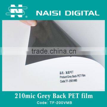 roll up media grey back PET film 210mic