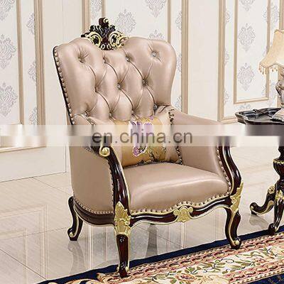 European Living Room Furniture Sofa Luxury Neo-classical American Leather Art 1 2 3 Seaters Sofa Sets