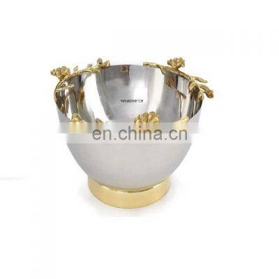 Metal brass leafs luxury bowl