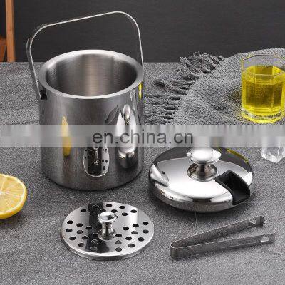 Top Selling Stainless Steel Double Walled Ice Bucket for Wine With Lid