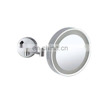 360 Degree Rotate Stainless Steel Frame Wall Mirror 5X Magnifying LED Wall Mirror with LED Lights